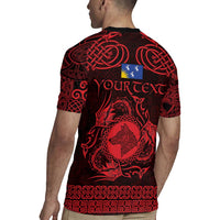Personalized Merionethshire Meirionnydd Rugby Jersey Red Wolf Celtic-inspired - Wonder Print Shop