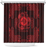 Personalized Merionethshire Meirionnydd Shower Curtain Red Wolf Celtic-inspired - Wonder Print Shop