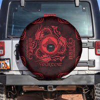 Personalized Merionethshire Meirionnydd Spare Tire Cover Red Wolf Celtic-inspired - Wonder Print Shop