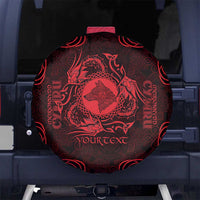 Personalized Merionethshire Meirionnydd Spare Tire Cover Red Wolf Celtic-inspired - Wonder Print Shop