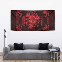 Personalized Merionethshire Meirionnydd Tapestry Red Wolf Celtic-inspired - Wonder Print Shop