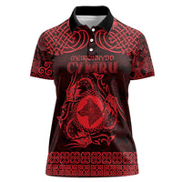 Personalized Merionethshire Meirionnydd Women Polo Shirt Red Wolf Celtic-inspired - Wonder Print Shop
