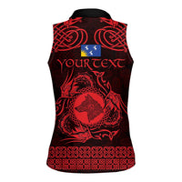 Personalized Merionethshire Meirionnydd Women Sleeveless Polo Shirt Red Wolf Celtic-inspired - Wonder Print Shop