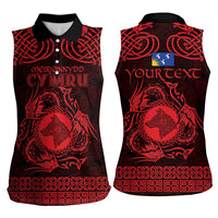 Personalized Merionethshire Meirionnydd Women Sleeveless Polo Shirt Red Wolf Celtic-inspired - Wonder Print Shop