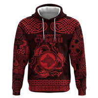 Personalized Merionethshire Meirionnydd Zip Hoodie Red Wolf Celtic-inspired - Wonder Print Shop