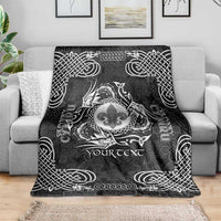 Personalized Monmouthshire Sir Fynwy Blanket Black Fleur-de-lis Celtic-inspired - Wonder Print Shop