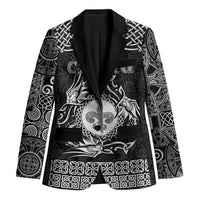 Personalized Monmouthshire Sir Fynwy Blazer Black Fleur-de-lis Celtic-inspired - Wonder Print Shop