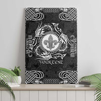 Personalized Monmouthshire Sir Fynwy Canvas Wall Art Black Fleur-de-lis Celtic-inspired - Wonder Print Shop