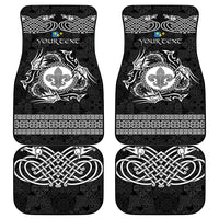 Personalized Monmouthshire Sir Fynwy Car Mats Black Fleur-de-lis Celtic-inspired - Wonder Print Shop