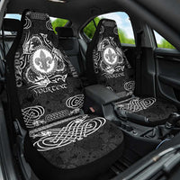 Personalized Monmouthshire Sir Fynwy Car Seat Cover Black Fleur-de-lis Celtic-inspired - Wonder Print Shop