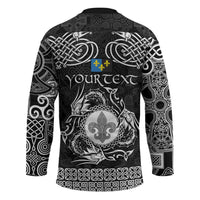 Personalized Monmouthshire Sir Fynwy Hockey Jersey Black Fleur-de-lis Celtic-inspired - Wonder Print Shop