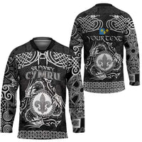 Personalized Monmouthshire Sir Fynwy Hockey Jersey Black Fleur-de-lis Celtic-inspired - Wonder Print Shop
