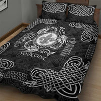 Personalized Monmouthshire Sir Fynwy Quilt Bed Set Black Fleur-de-lis Celtic-inspired - Wonder Print Shop