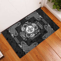Personalized Monmouthshire Sir Fynwy Rubber Doormat Black Fleur-de-lis Celtic-inspired - Wonder Print Shop