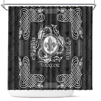 Personalized Monmouthshire Sir Fynwy Shower Curtain Black Fleur-de-lis Celtic-inspired - Wonder Print Shop