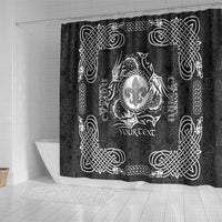 Personalized Monmouthshire Sir Fynwy Shower Curtain Black Fleur-de-lis Celtic-inspired - Wonder Print Shop