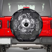 Personalized Monmouthshire Sir Fynwy Spare Tire Cover Black Fleur-de-lis Celtic-inspired - Wonder Print Shop