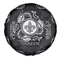 Personalized Monmouthshire Sir Fynwy Spare Tire Cover Black Fleur-de-lis Celtic-inspired - Wonder Print Shop