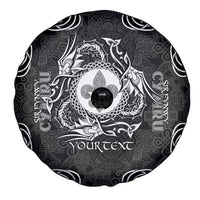 Personalized Monmouthshire Sir Fynwy Spare Tire Cover Black Fleur-de-lis Celtic-inspired - Wonder Print Shop