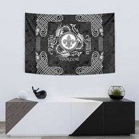 Personalized Monmouthshire Sir Fynwy Tapestry Black Fleur-de-lis Celtic-inspired - Wonder Print Shop