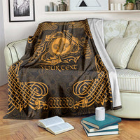Personalized Monmouthshire Sir Fynwy Blanket Gold Fleur-de-lis Celtic-inspired - Wonder Print Shop