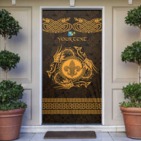 Personalized Monmouthshire Sir Fynwy Door Cover Gold Fleur-de-lis Celtic-inspired - Wonder Print Shop
