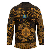 Personalized Monmouthshire Sir Fynwy Hockey Jersey Gold Fleur-de-lis Celtic-inspired - Wonder Print Shop
