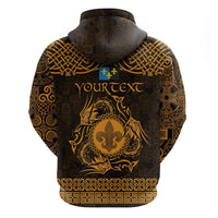 Personalized Monmouthshire Sir Fynwy Hoodie Gold Fleur-de-lis Celtic-inspired - Wonder Print Shop