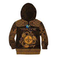 Personalized Monmouthshire Sir Fynwy Kid Hoodie Gold Fleur-de-lis Celtic-inspired - Wonder Print Shop