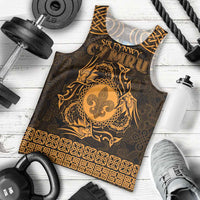 Personalized Monmouthshire Sir Fynwy Men Tank Top Gold Fleur-de-lis Celtic-inspired - Wonder Print Shop