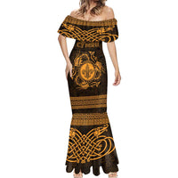 Personalized Monmouthshire Sir Fynwy Mermaid Dress Gold Fleur-de-lis Celtic-inspired - Wonder Print Shop