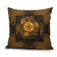 Personalized Monmouthshire Sir Fynwy Pillow Cover Gold Fleur-de-lis Celtic-inspired - Wonder Print Shop