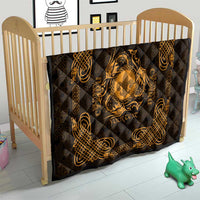 Personalized Monmouthshire Sir Fynwy Quilt Gold Fleur-de-lis Celtic-inspired - Wonder Print Shop