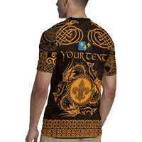 Personalized Monmouthshire Sir Fynwy Rugby Jersey Gold Fleur-de-lis Celtic-inspired - Wonder Print Shop