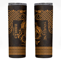 Personalized Monmouthshire Sir Fynwy Skinny Tumbler Gold Fleur-de-lis Celtic-inspired - Wonder Print Shop