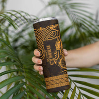 Personalized Monmouthshire Sir Fynwy Skinny Tumbler Gold Fleur-de-lis Celtic-inspired - Wonder Print Shop