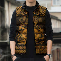 Personalized Monmouthshire Sir Fynwy Sleeveless Puffer Jacket Gold Fleur-de-lis Celtic-inspired - Wonder Print Shop