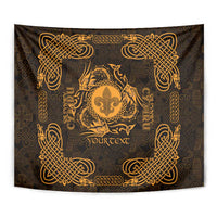 Personalized Monmouthshire Sir Fynwy Tapestry Gold Fleur-de-lis Celtic-inspired - Wonder Print Shop