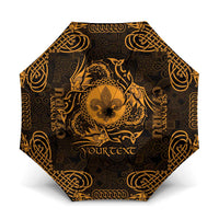 Personalized Monmouthshire Sir Fynwy Umbrella Gold Fleur-de-lis Celtic-inspired - Wonder Print Shop