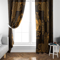 Personalized Monmouthshire Sir Fynwy Window Curtain Gold Fleur-de-lis Celtic-inspired - Wonder Print Shop