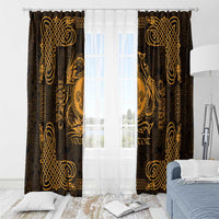 Personalized Monmouthshire Sir Fynwy Window Curtain Gold Fleur-de-lis Celtic-inspired - Wonder Print Shop