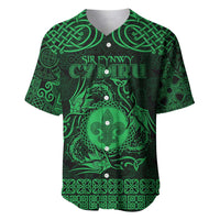 Personalized Monmouthshire Sir Fynwy Baseball Jersey Green Fleur-de-lis Celtic-inspired - Wonder Print Shop