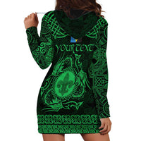 Personalized Monmouthshire Sir Fynwy Hoodie Dress Green Fleur-de-lis Celtic-inspired - Wonder Print Shop