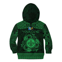 Personalized Monmouthshire Sir Fynwy Kid Hoodie Green Fleur-de-lis Celtic-inspired - Wonder Print Shop
