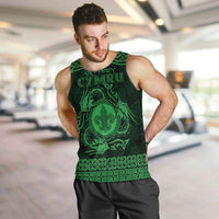 Personalized Monmouthshire Sir Fynwy Men Tank Top Green Fleur-de-lis Celtic-inspired - Wonder Print Shop