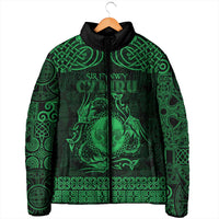 Personalized Monmouthshire Sir Fynwy Padded Jacket Green Fleur-de-lis Celtic-inspired - Wonder Print Shop