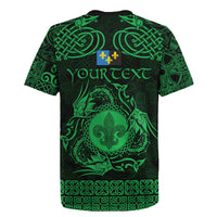 Personalized Monmouthshire Sir Fynwy Rugby Jersey Green Fleur-de-lis Celtic-inspired - Wonder Print Shop