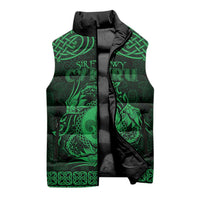 Personalized Monmouthshire Sir Fynwy Sleeveless Puffer Jacket Green Fleur-de-lis Celtic-inspired - Wonder Print Shop