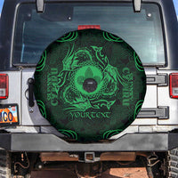 Personalized Monmouthshire Sir Fynwy Spare Tire Cover Green Fleur-de-lis Celtic-inspired - Wonder Print Shop