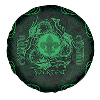 Personalized Monmouthshire Sir Fynwy Spare Tire Cover Green Fleur-de-lis Celtic-inspired - Wonder Print Shop